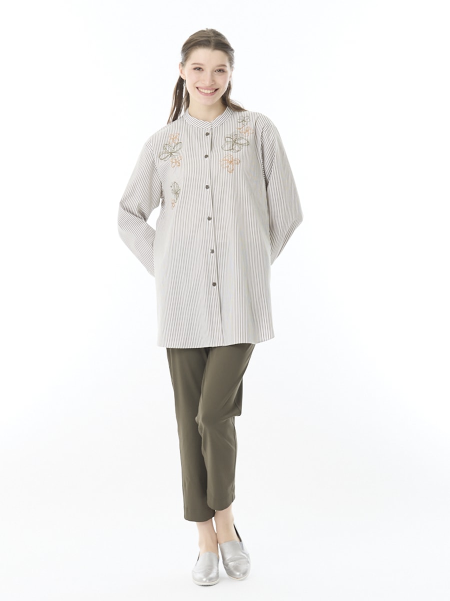 立体ストライプ ポケットブラウス｜アトリエドール公式オンライン