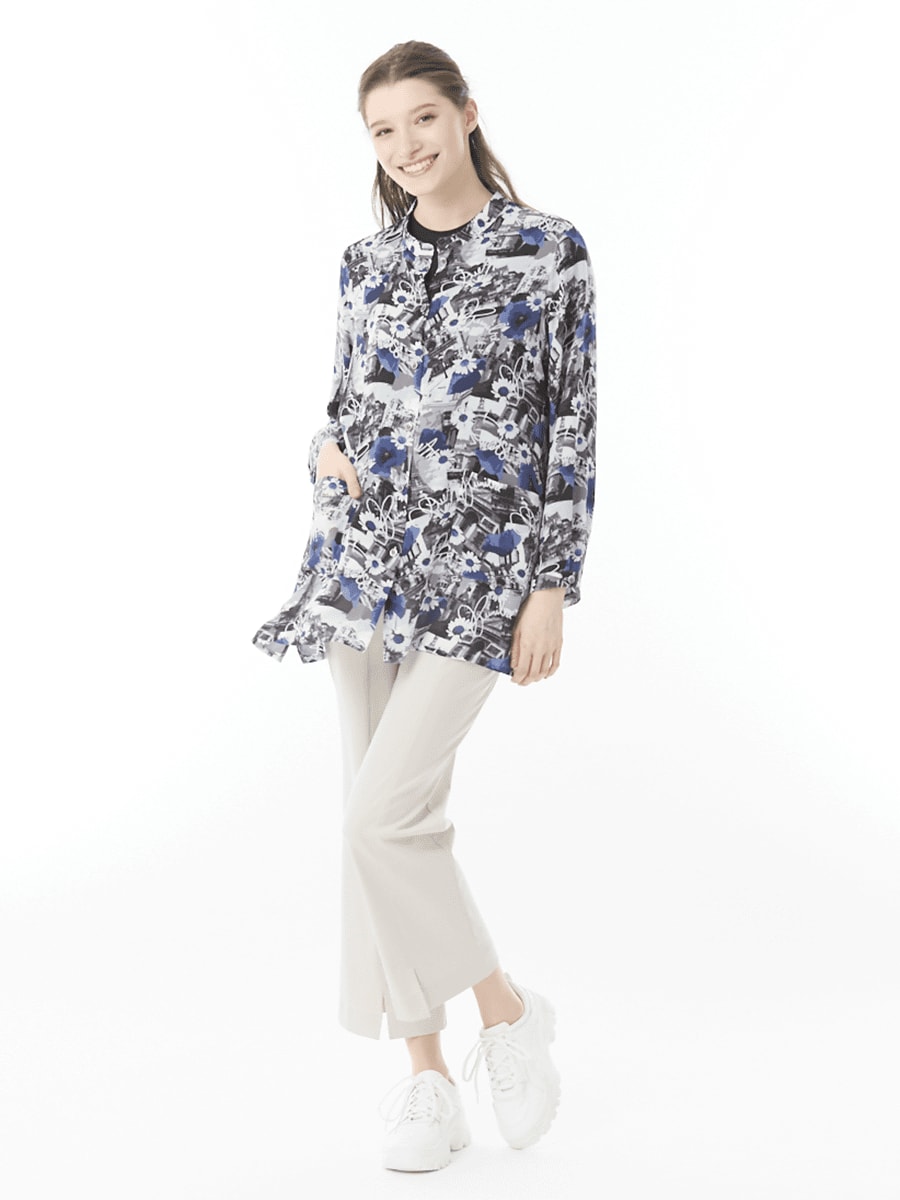 フランス柄 ジョーゼットチュニックブラウス｜アトリエドール公式
