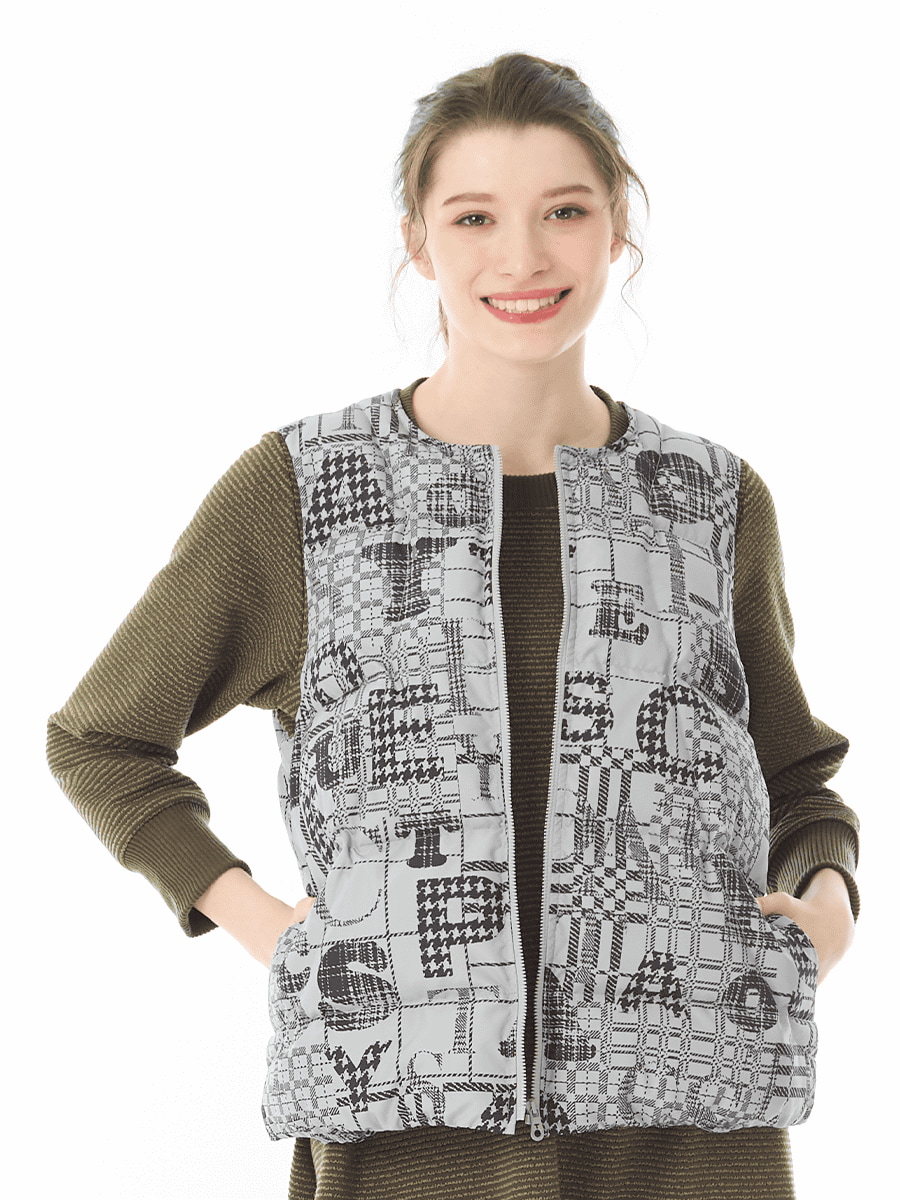 洗える中綿 プリントベスト｜アトリエドール公式オンラインショップ