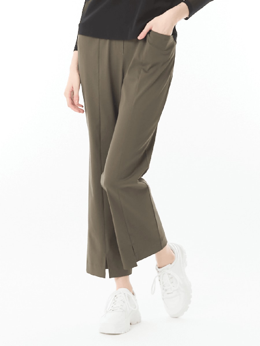 綿混冷感 ストレッチ裾スリットパンツ｜アトリエドール公式オンライン