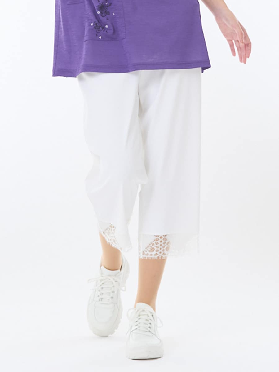 クールストレッチパンツ 裾レース