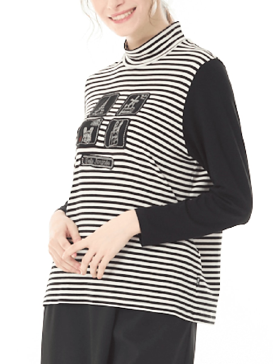 あったか素材 ボーダーハイネックインナー｜アトリエドール公式