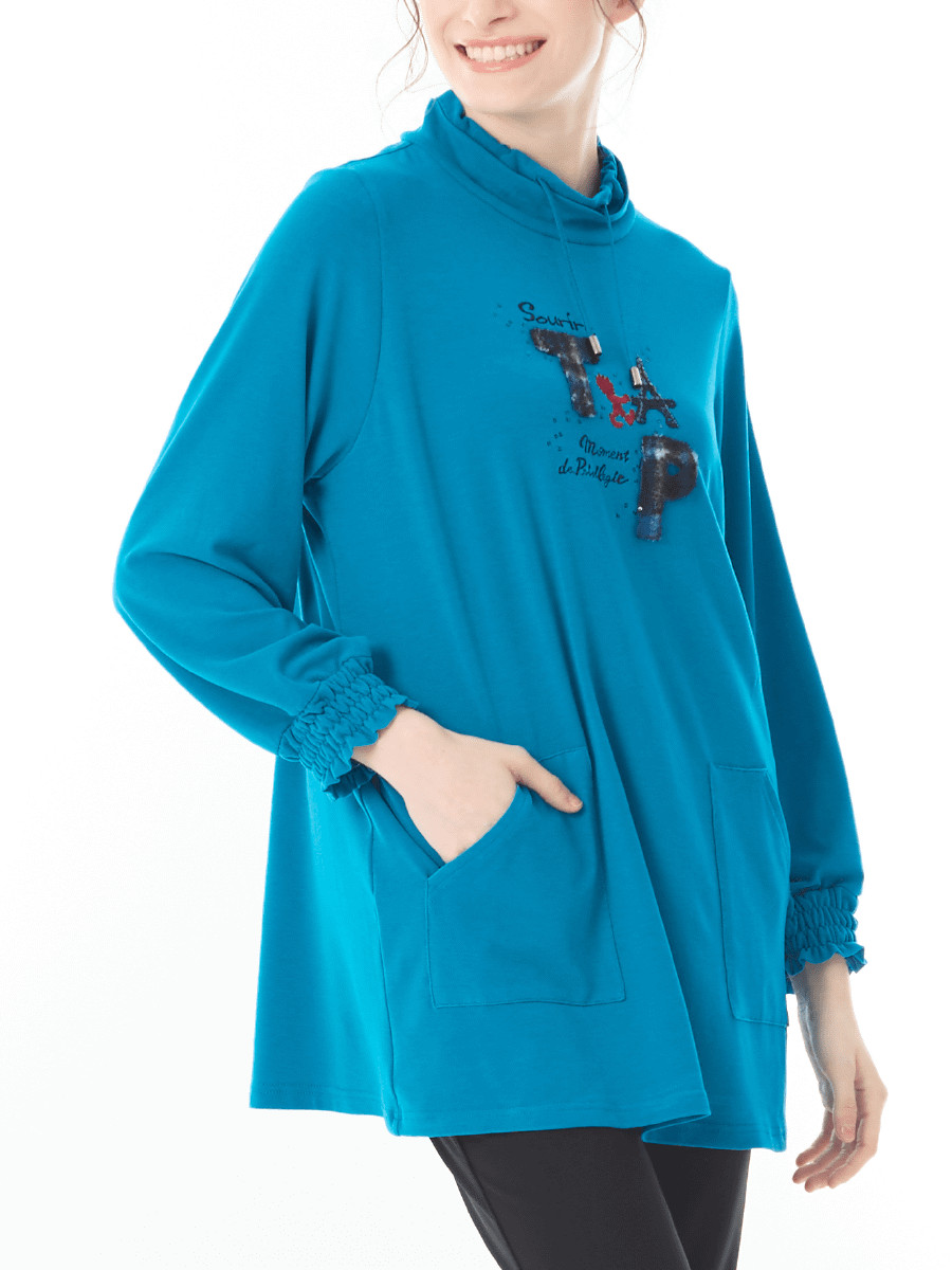 ソフト起毛 あったかチュニックカットソー