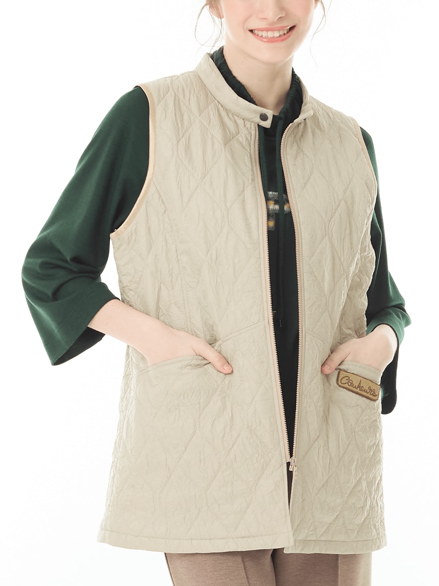 キルト＆シワ加工ベスト｜アトリエドール公式オンラインショップ