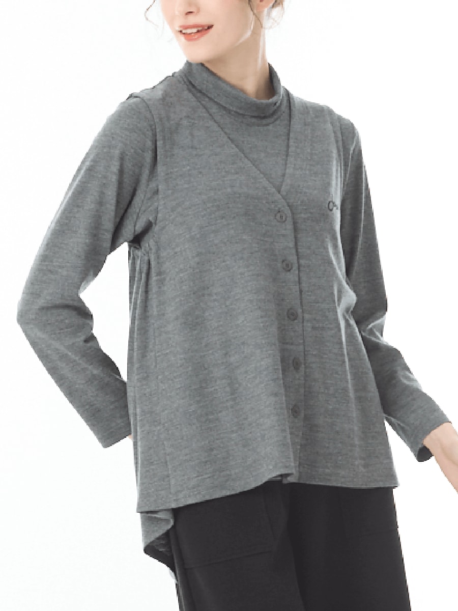 洗えるウール 前開きベスト｜アトリエドール公式オンラインショップ