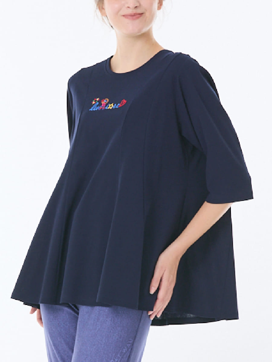 定番さらさらフライス ワンポイント加工カットソー