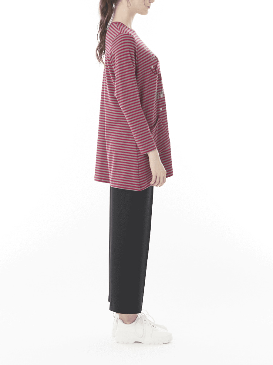 あったか素材 ボーダーチュニック｜アトリエドール公式オンライン