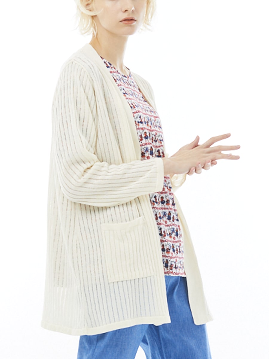 和紙混清涼感カーディガン